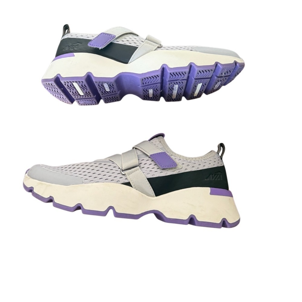 Avia Adjustable Memory Foam Light Gray Sneakers with Purple Highlights-Size 9 - Picture 7 of 11